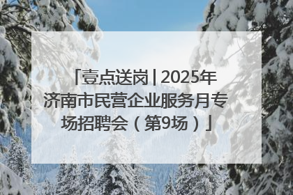 壹点送岗│2025年济南市民营企业服务月专场招聘会（第9场）