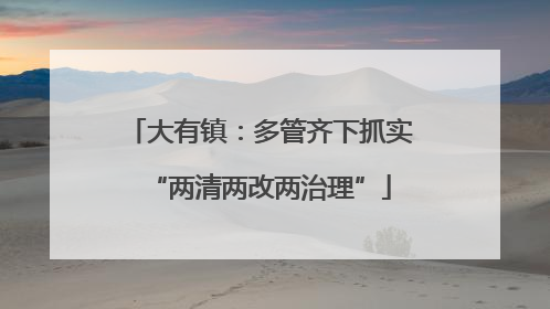 大有镇：多管齐下抓实“两清两改两治理”