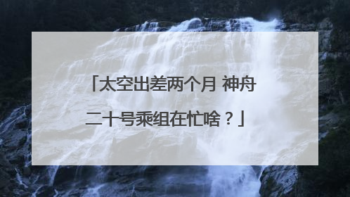 太空出差两个月 神舟二十号乘组在忙啥？
