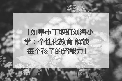 如皋市丁堰镇刘海小学：个性化教育 解锁每个孩子的超能力
