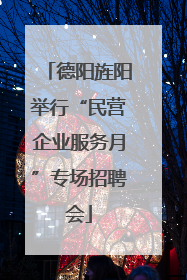 德阳旌阳举行“民营企业服务月”专场招聘会