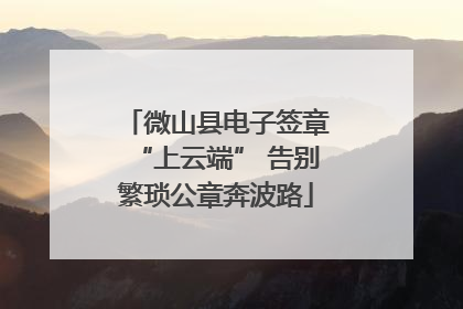 微山县电子签章“上云端” 告别繁琐公章奔波路