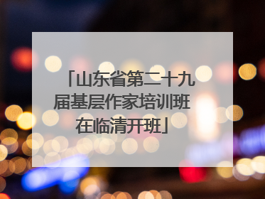 山东省第二十九届基层作家培训班在临清开班