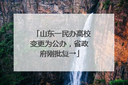 山东一民办高校变更为公办，省政府刚批复→