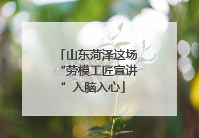 山东菏泽这场“劳模工匠宣讲”入脑入心