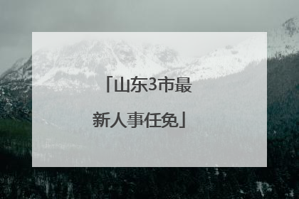 山东3市最新人事任免