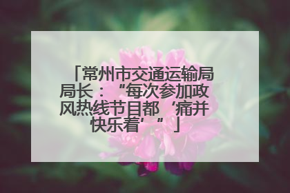 常州市交通运输局局长：“每次参加政风热线节目都‘痛并快乐着’”