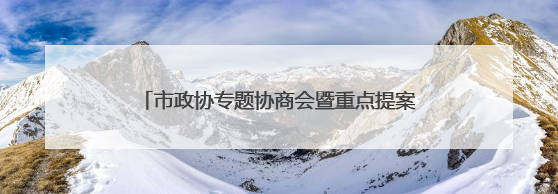 市政协专题协商会暨重点提案督办会议召开 黄喜忠讲话