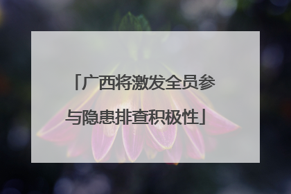 广西将激发全员参与隐患排查积极性