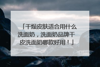 干燥皮肤适合用什么洗面奶，洗面奶品牌干皮洗面奶哪款好用！