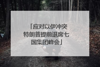 应对以伊冲突 特朗普提前退席七国集团峰会