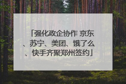 强化政企协作 京东、苏宁、美团、饿了么、快手齐聚郑州签约