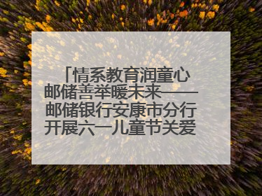 情系教育润童心 邮储善举暖未来——邮储银行安康市分行开展六一儿童节关爱慰问活动