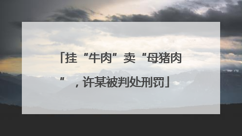 挂“牛肉”卖“母猪肉”，许某被判处刑罚