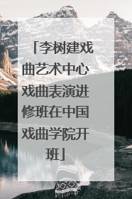 李树建戏曲艺术中心戏曲表演进修班在中国戏曲学院开班