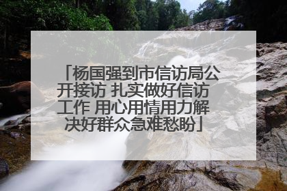 杨国强到市信访局公开接访 扎实做好信访工作 用心用情用力解决好群众急难愁盼
