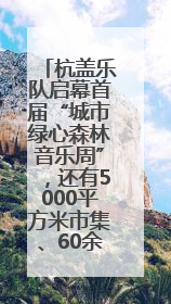 杭盖乐队启幕首届“城市绿心森林音乐周”，还有5000平方米市集、60余场免费活动等你来