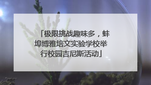 极限挑战趣味多，蚌埠博雅培文实验学校举行校园吉尼斯活动