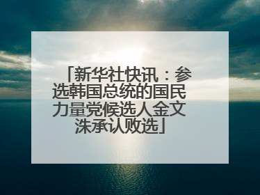 新华社快讯：参选韩国总统的国民力量党候选人金文洙承认败选
