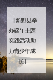 新野县举办端午主题实践活动助力青少年成长