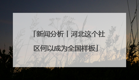 新闻分析丨河北这个社区何以成为全国样板