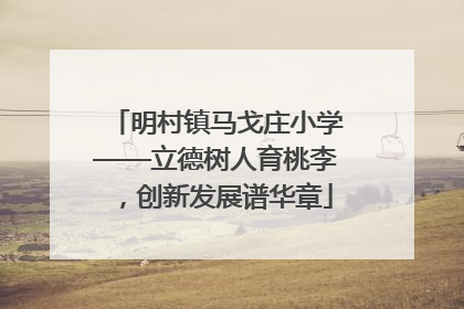明村镇马戈庄小学——立德树人育桃李，创新发展谱华章