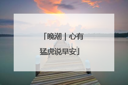 晚潮｜心有猛虎说早安