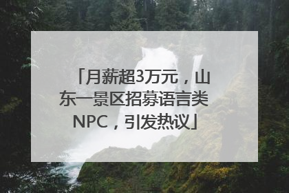 月薪超3万元，山东一景区招募语言类NPC，引发热议