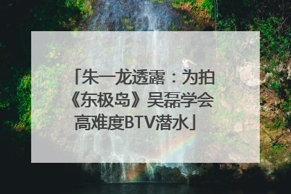 朱一龙透露：为拍《东极岛》吴磊学会高难度BTV潜水
