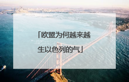 欧盟为何越来越生以色列的气
