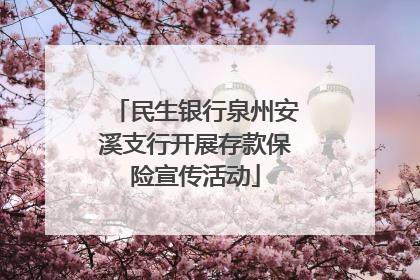民生银行泉州安溪支行开展存款保险宣传活动
