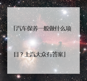 汽车保养一般做什么项目？上汽大众有答案
