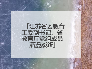 江苏省委教育工委副书记、省教育厅党组成员潘漫履新