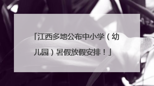 江西多地公布中小学（幼儿园）暑假放假安排！