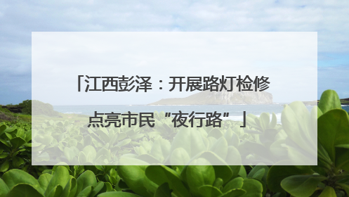 江西彭泽：开展路灯检修 点亮市民“夜行路”