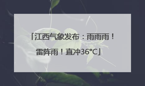 江西气象发布：雨雨雨！雷阵雨！直冲36°C