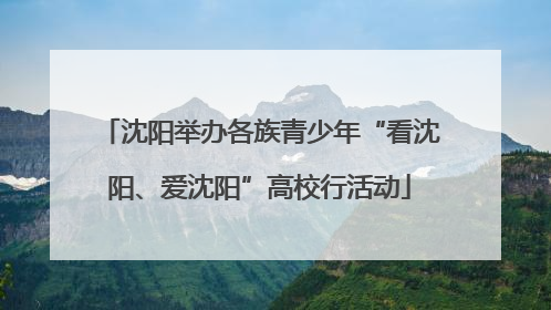 沈阳举办各族青少年“看沈阳、爱沈阳”高校行活动