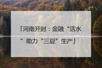 河南开封：金融“活水”助力“三夏”生产