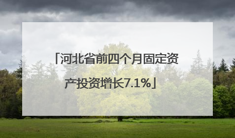 河北省前四个月固定资产投资增长7.1%