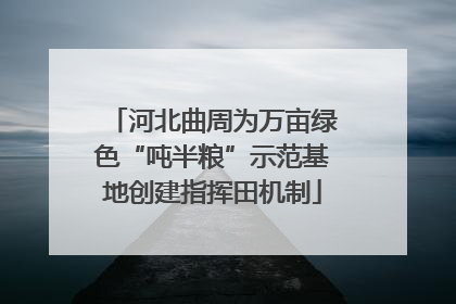 河北曲周为万亩绿色“吨半粮”示范基地创建指挥田机制