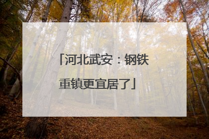 河北武安：钢铁重镇更宜居了