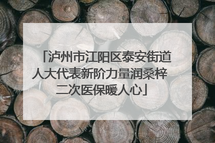 泸州市江阳区泰安街道人大代表新阶力量润桑梓 二次医保暖人心
