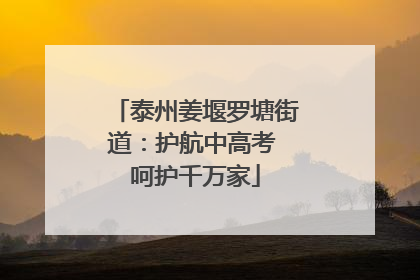 泰州姜堰罗塘街道：护航中高考 呵护千万家