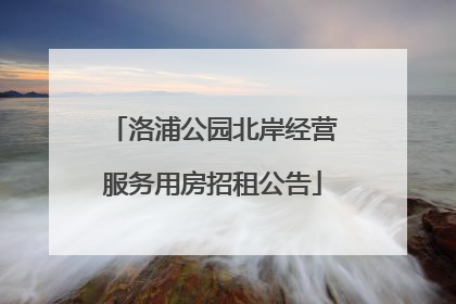 洛浦公园北岸经营服务用房招租公告