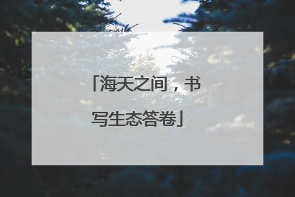 海天之间，书写生态答卷