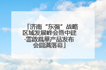 济南“东强”战略区域发展峰会暨中建·雲啟鳳華产品发布会圆满落幕