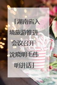 湖南省入境旅游推进会议召开 沈晓明毛伟明讲话