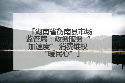 湖南省衡南县市场监管局：政务服务“加速度” 消费维权“暖民心”