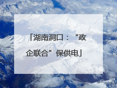 湖南洞口：“政企联合”保供电