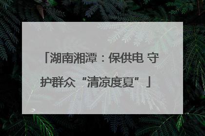 湖南湘潭：保供电 守护群众“清凉度夏”